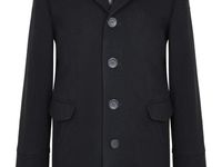 Мужское пальто с пластроном,черное.Арт 60